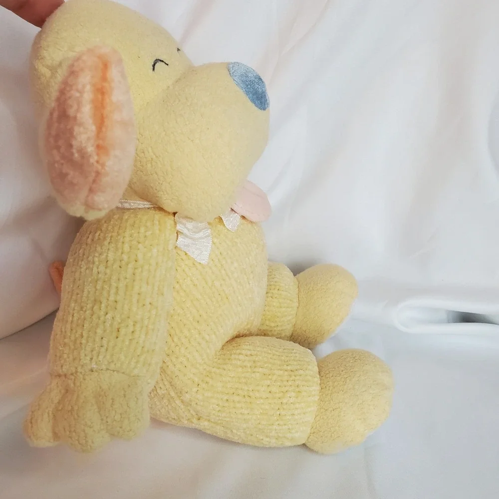 Carters Emu Namae Going Home Yellow Plush Puppy Dog‎ Baby Rattle Vintage 2000